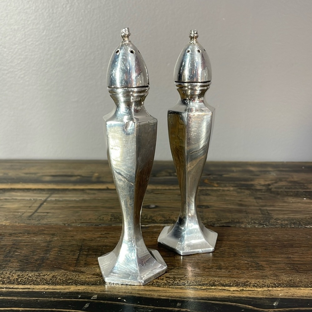 Vintage silver salt and pepper shakers
